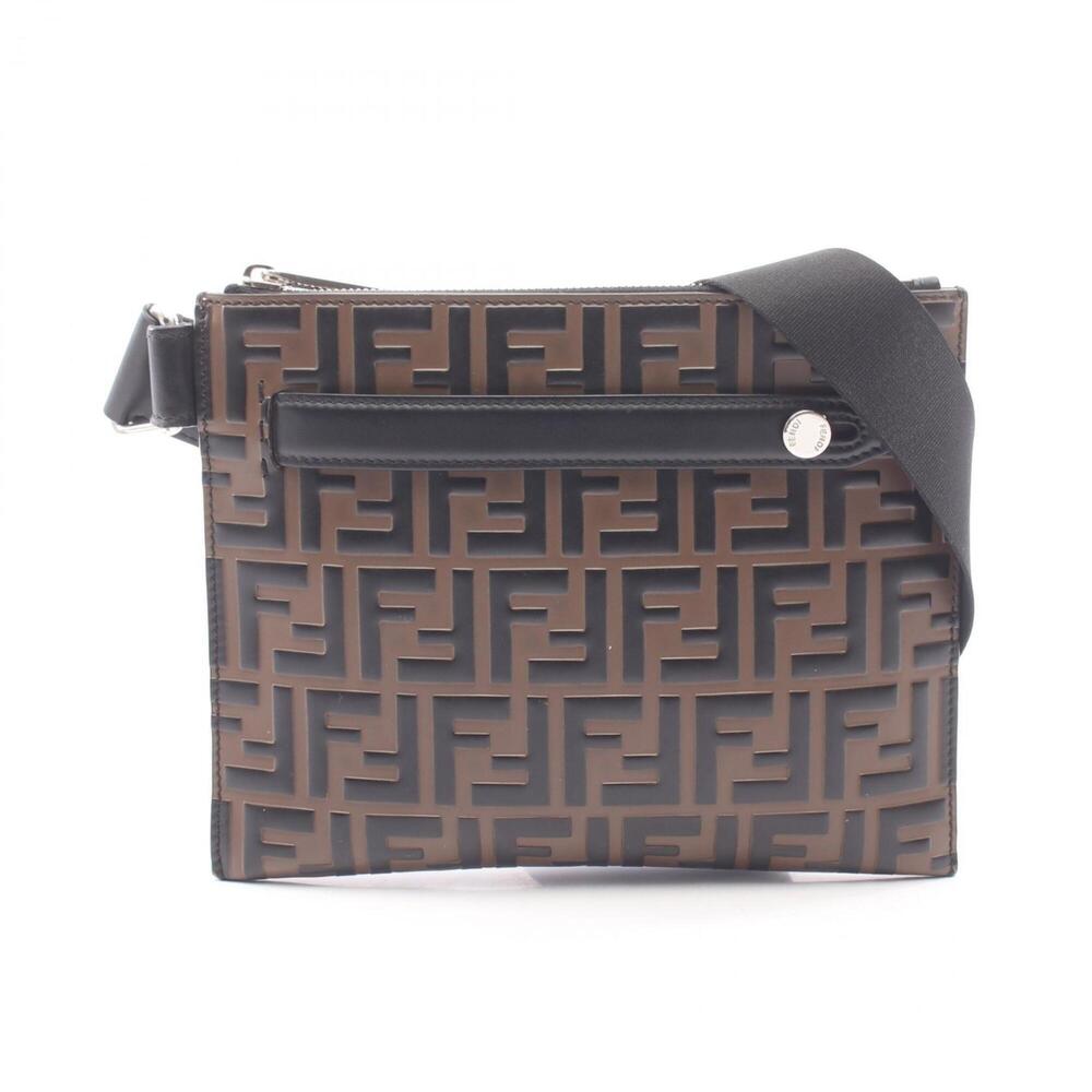 Fendi Zucca Shoulder Bag/Handbag, Coated Canvas Leather, Men's/Women's, Brown...